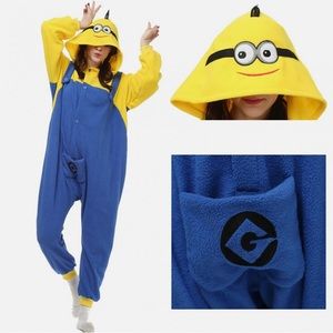 Despicable Me Adult Minions Costume Halloween One Piece Pajama Outfit Size M
